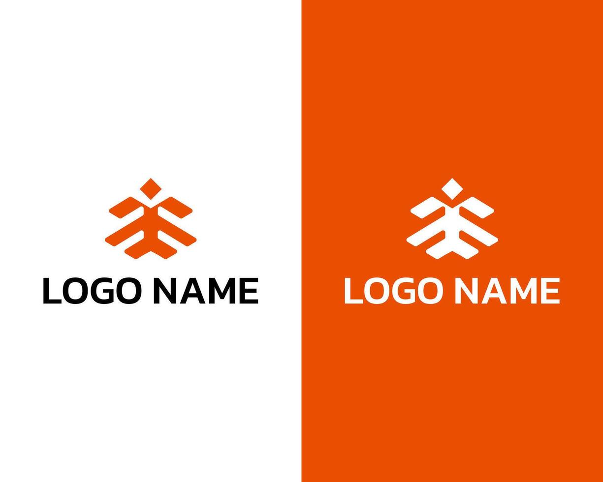 resumen creativo metro forma con negocio hombre moderno monograma logo diseño para empresa vector