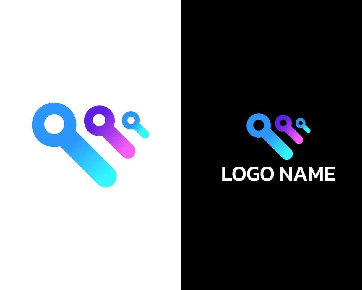 Modern V technology logo design for business vector