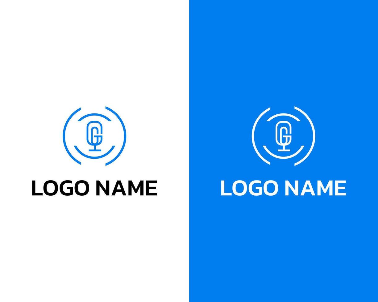Circle G Podcast symbol minimal and creative icon logo design template vector