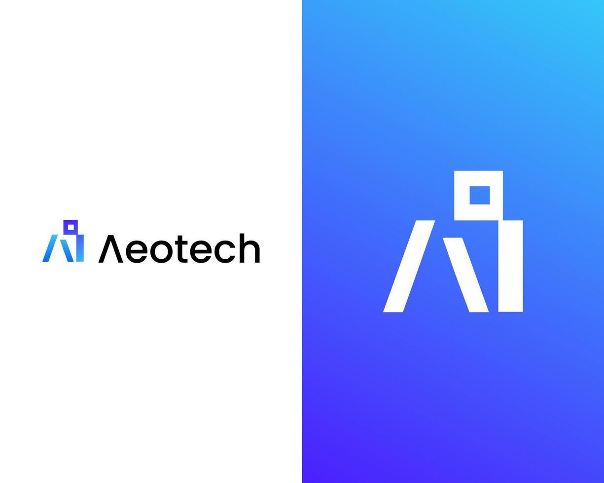 Digital Dot Technology Icon logo design template vector