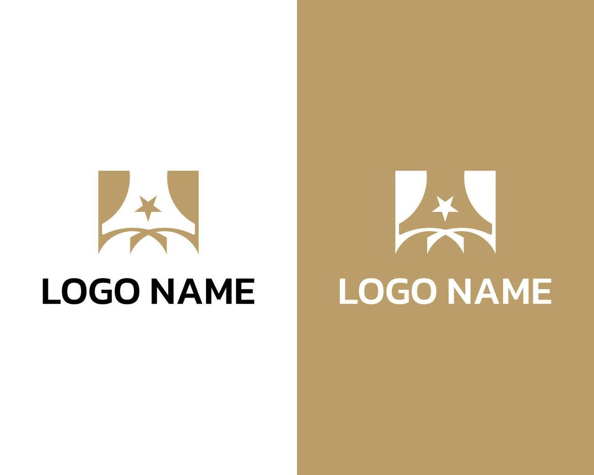 W with Star Modern Monogram elegant business logo design template vector