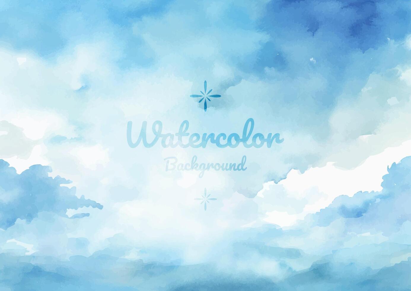 Blue Watercolor Painting in the Sky vector