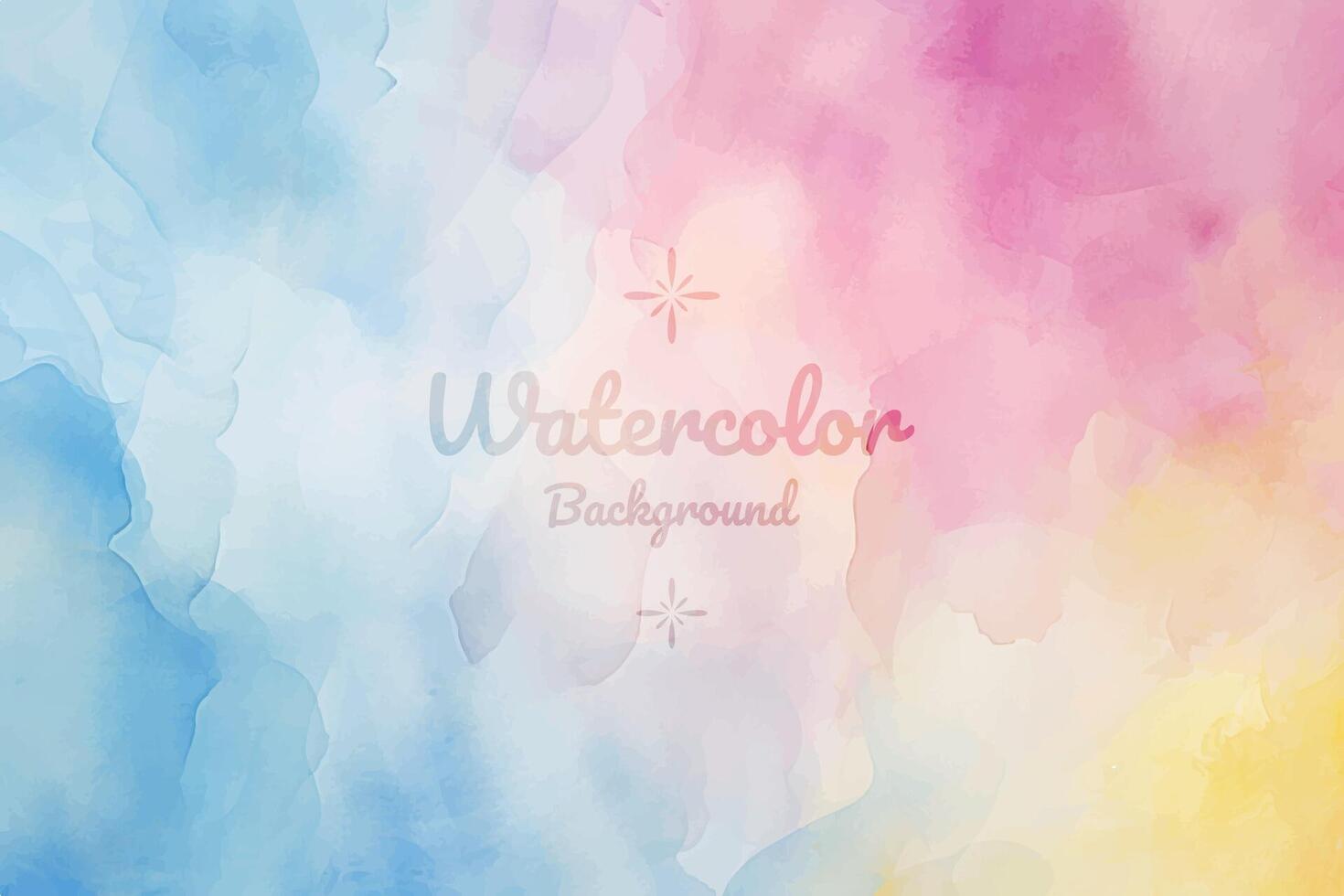 Tranquil Blue Yellow and Soft Pink Watercolor Background for Babies vector