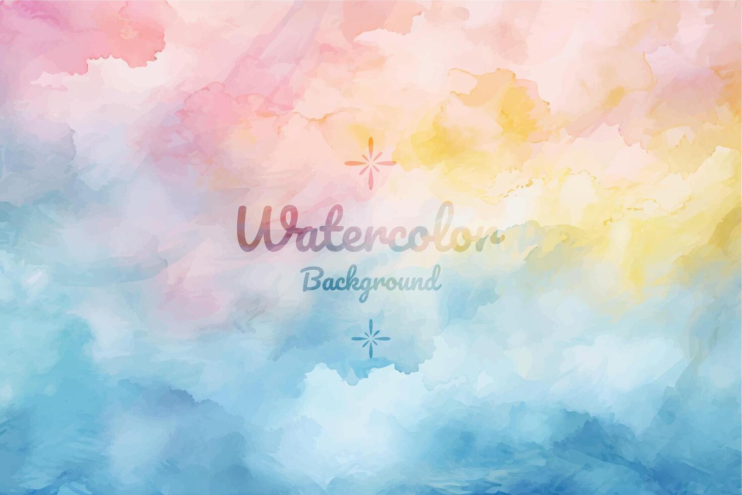 Dreamy Blue Yellow and Soft Pink Watercolor Background for Baby Shower vector