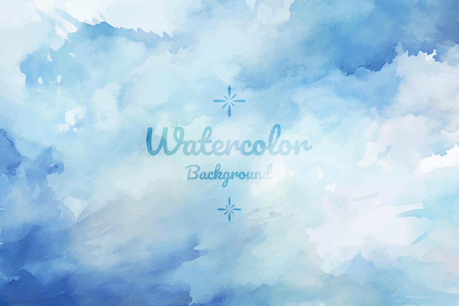 Dreamy Blue Watercolor Background on White Wall vector