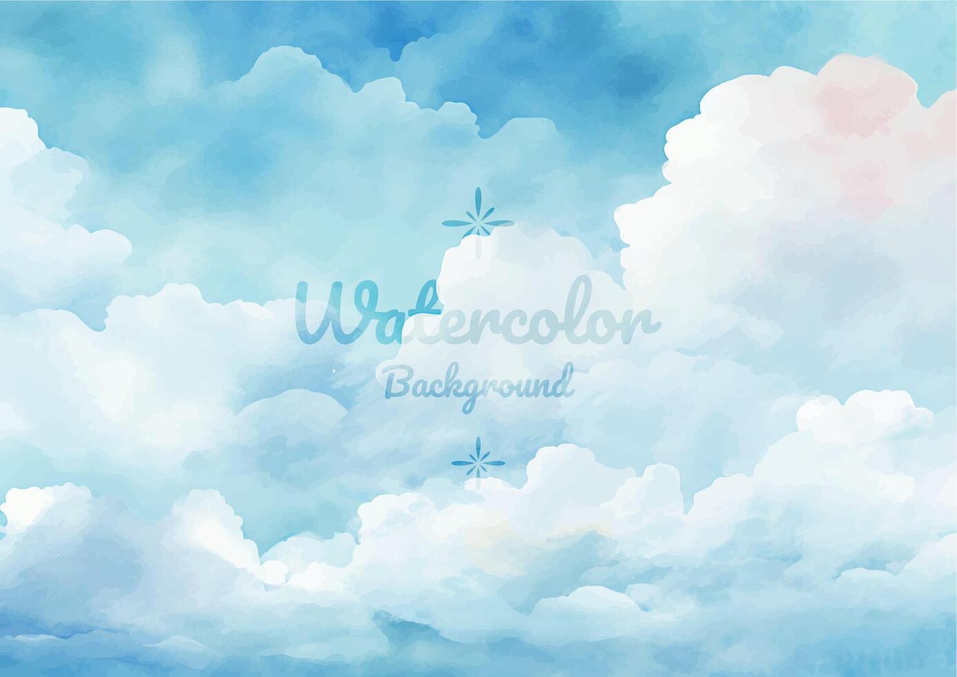 Blue Clouds Watercolor EPS Background vector