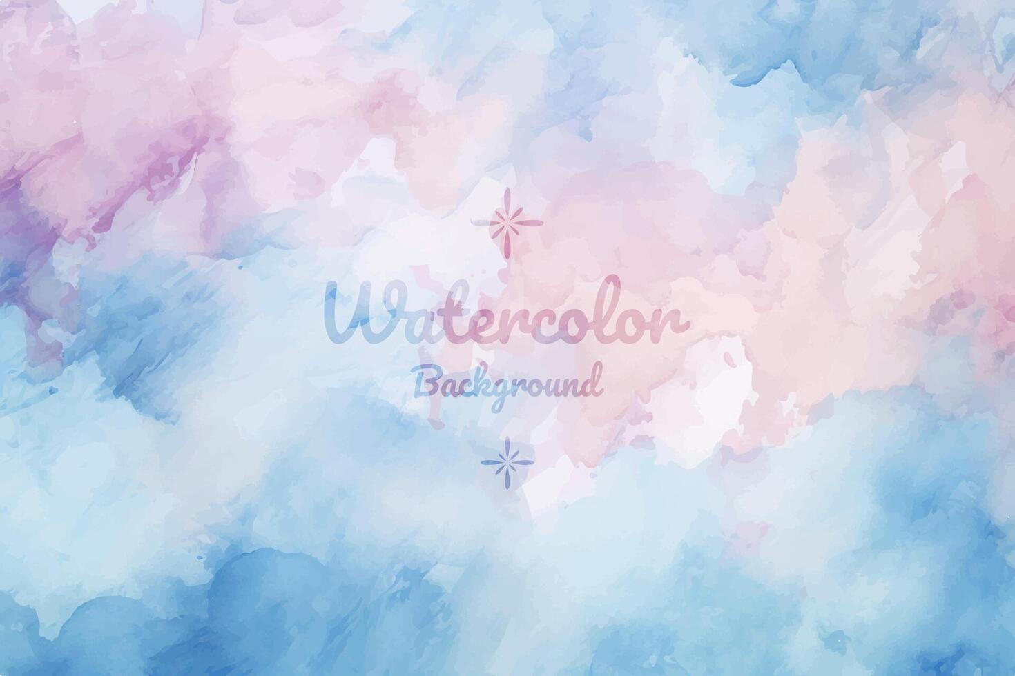 Dreamy Blue and Soft Pink Watercolor Background vector