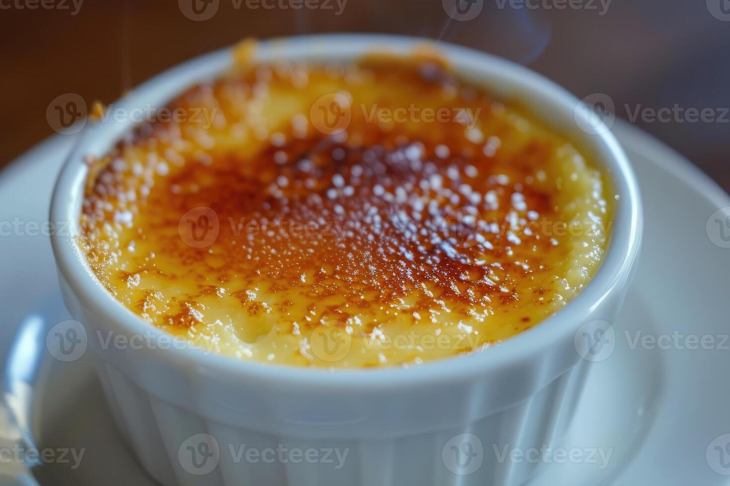 AI generated The Perfect Marriage of Cream and Caramel, Unveiling the Secrets of Creme Brulee. generative ai photo