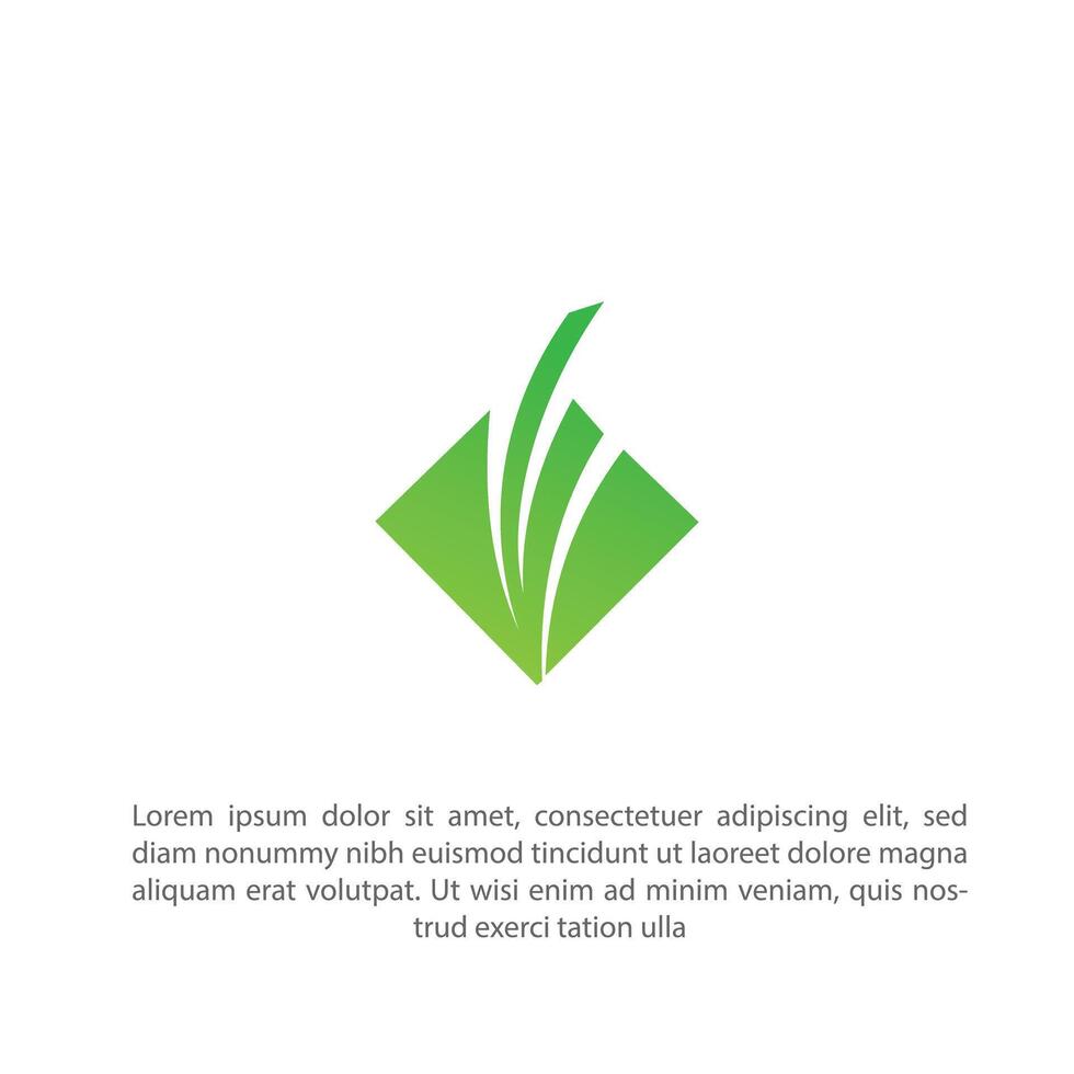 Green grass vector logo design