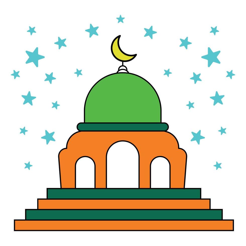 Islamic Mosque Vector Design illustration, Masjid vector