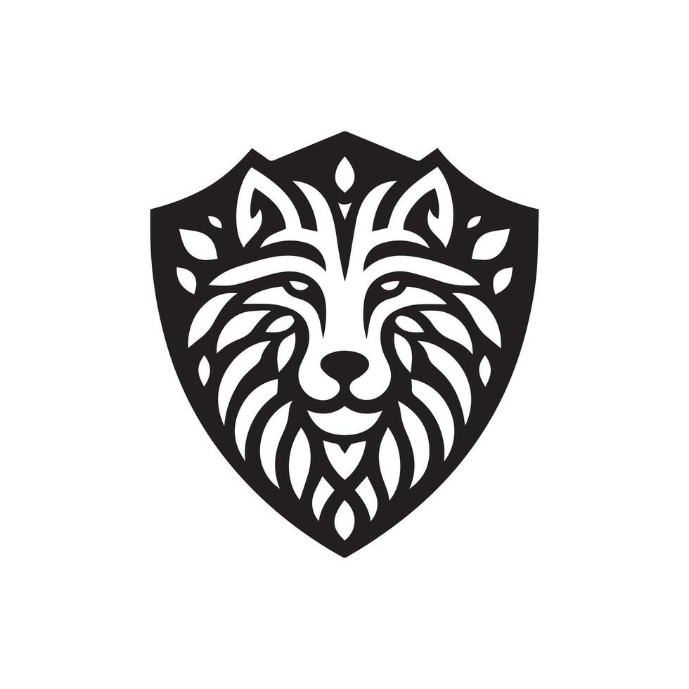 Big Cat Shield Vector Logo