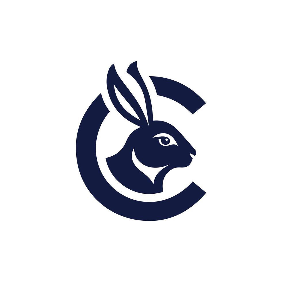 C Letter Rabbit Logo vector