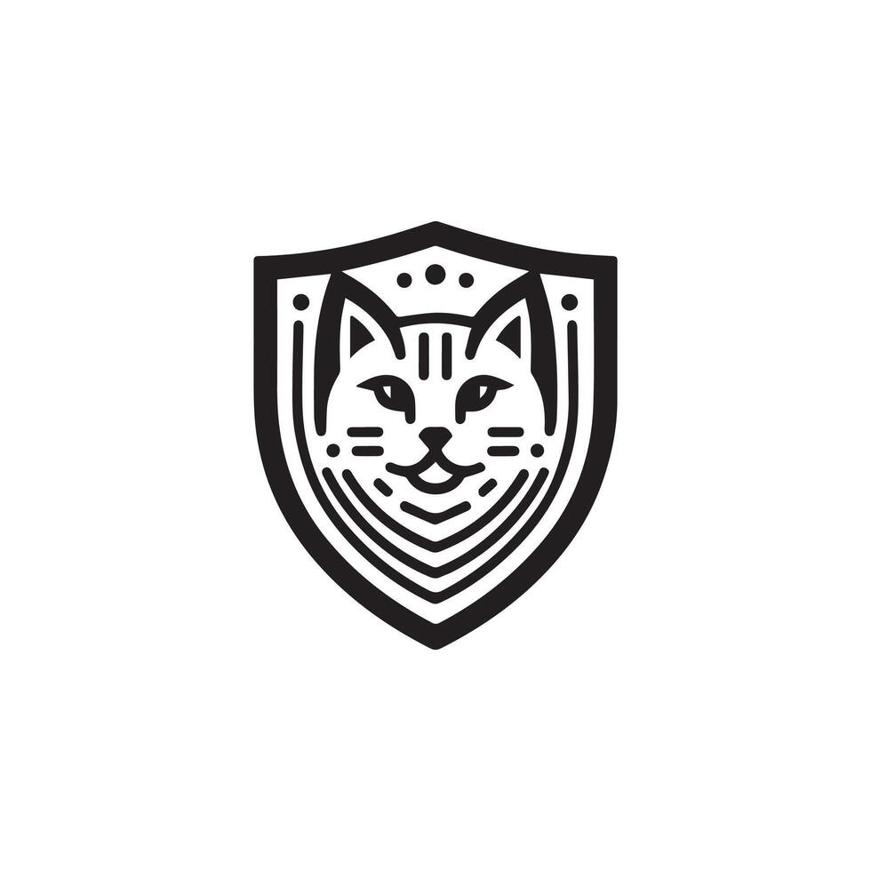 Big Cat Shield Vector Logo