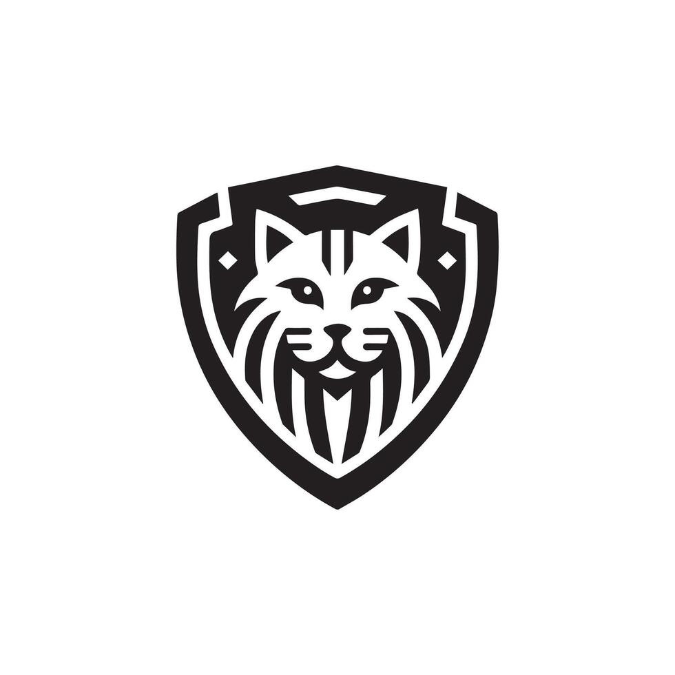 Big Cat Shield Vector Logo