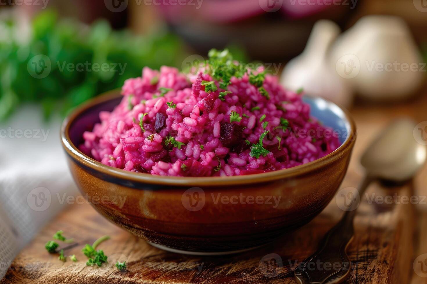 AI generated The Radiant Red, Beetroot Risotto, A Gourmet Masterpiece in Every Bite. generative ai photo