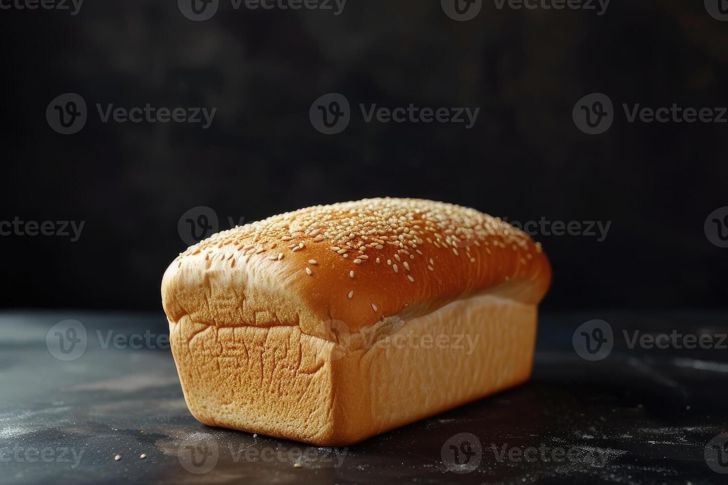AI generated A Loaf of Bread on Black Background. generative ai photo