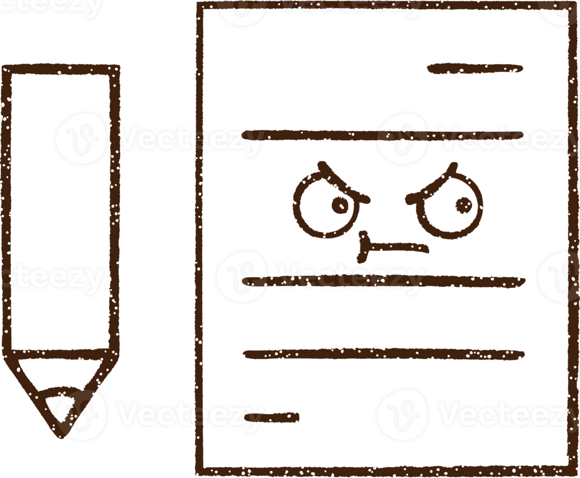 Paper Notes Charcoal Drawing png