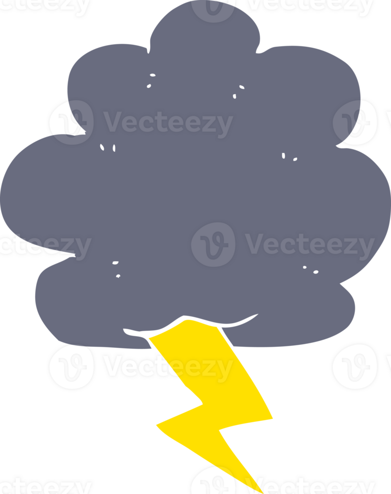flat color illustration of thundercloud png