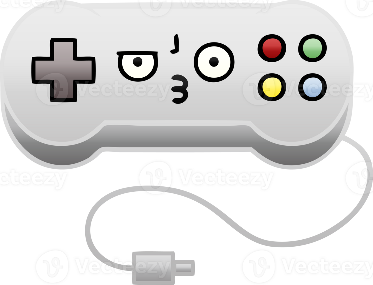gradient shaded cartoon of a game controller png