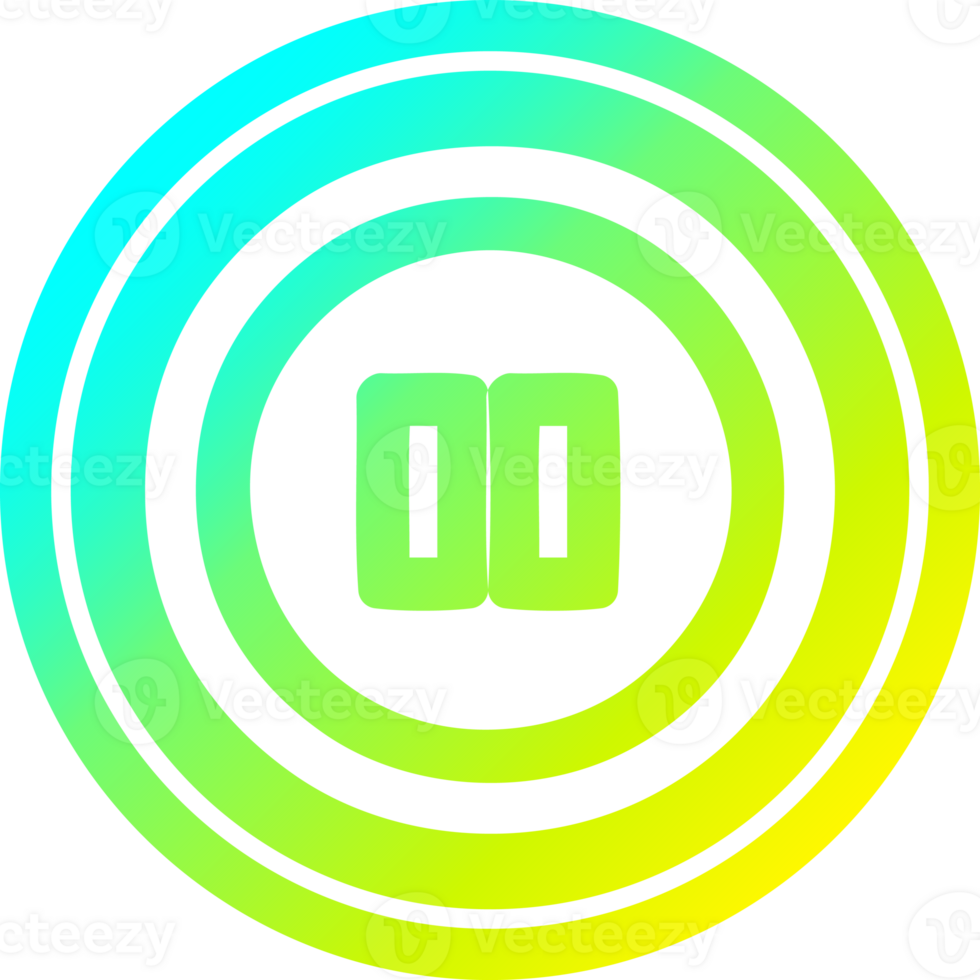pause button circular icon with cool gradient finish png