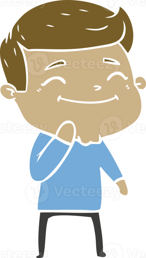 happy flat color style cartoon man png