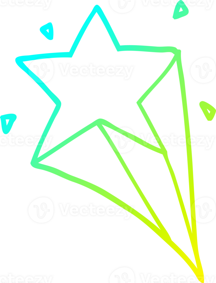 cold gradient line drawing of a cartoon star png