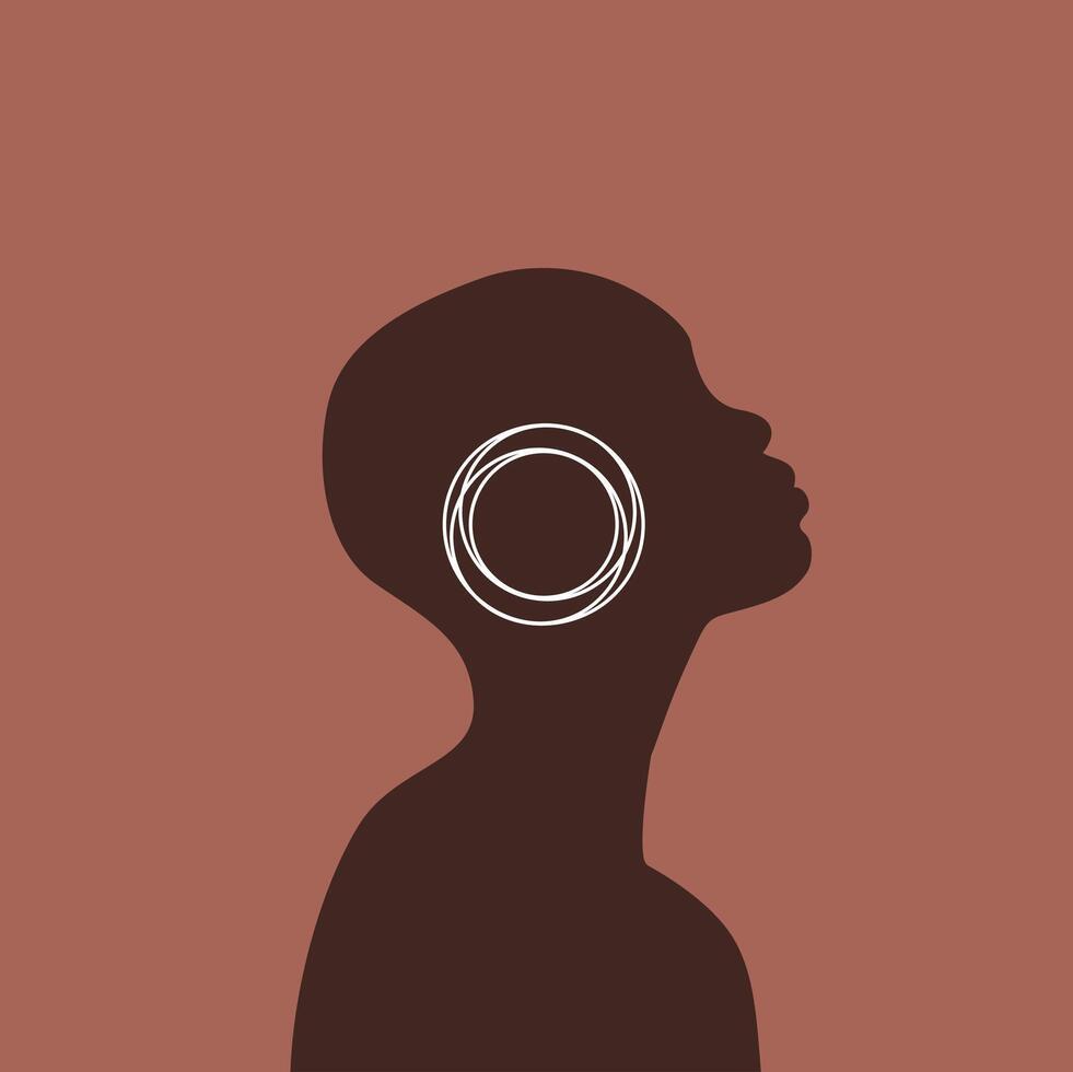 African American woman silhouette. vector