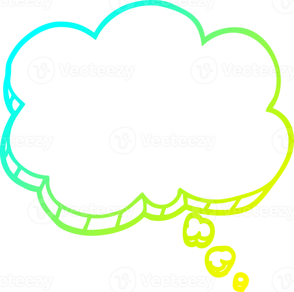 cold gradient line drawing of a cartoon expression bubble png