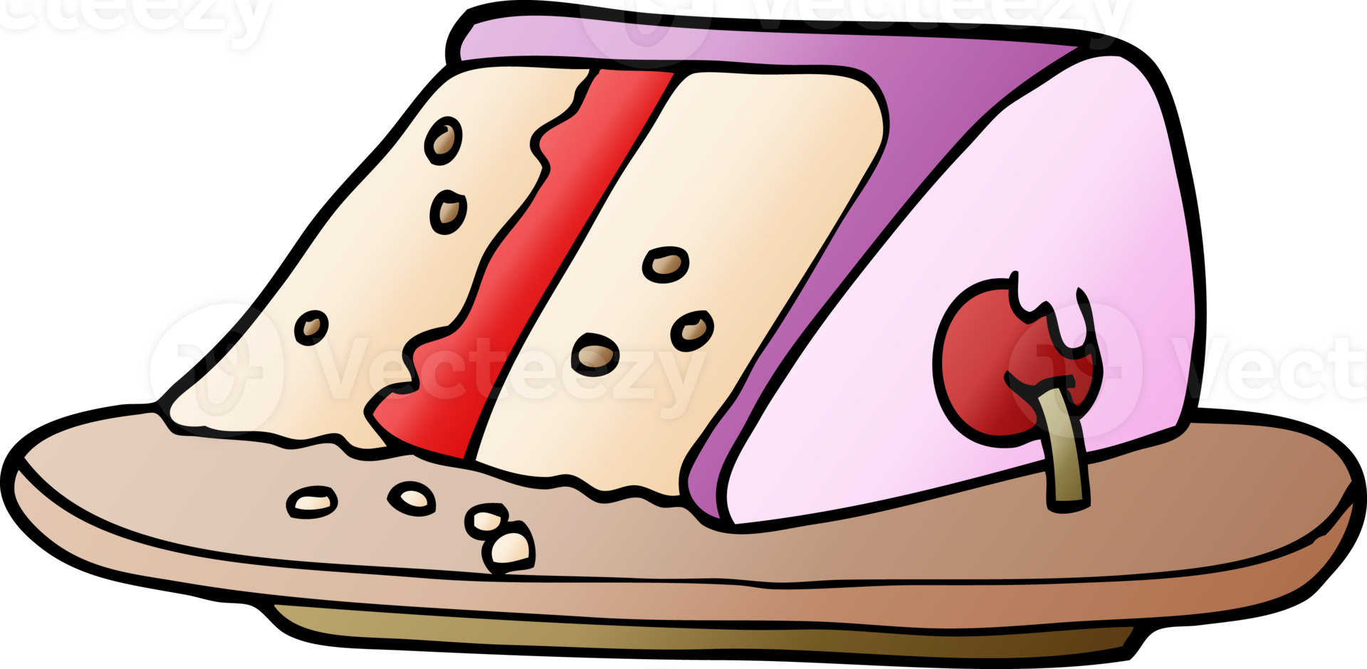 Cartoon-Doodle Stück Kuchen png