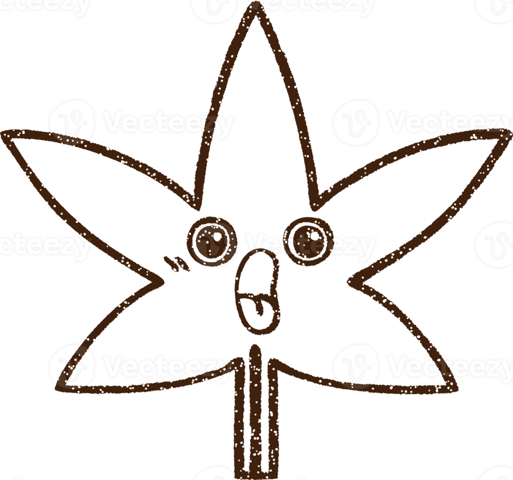 Leaf Charcoal Drawing png