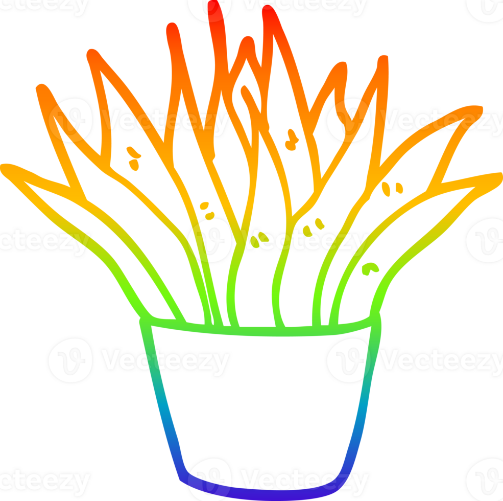 arc en ciel pente ligne dessin de une dessin animé maison plante png