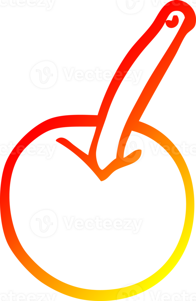 warm gradient line drawing of a cartoon cherry png