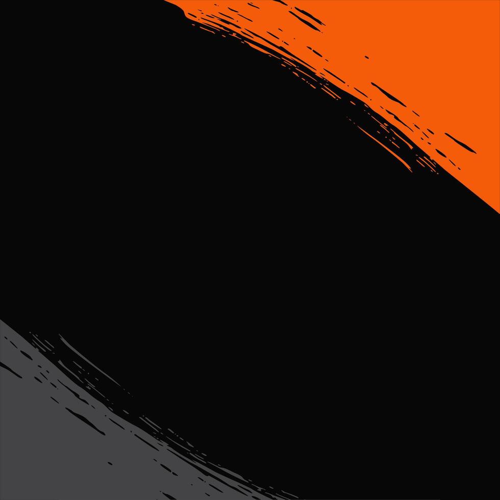 Orange, gray black ink brush strokes. Abstract style. Grunge wave stain vector illustration. Vector brush illustration.