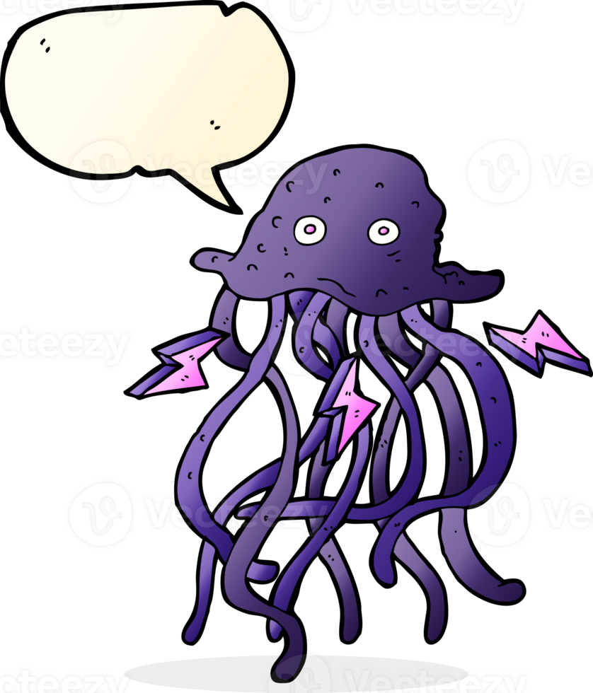 Cartoon-Oktopus mit Sprechblase png