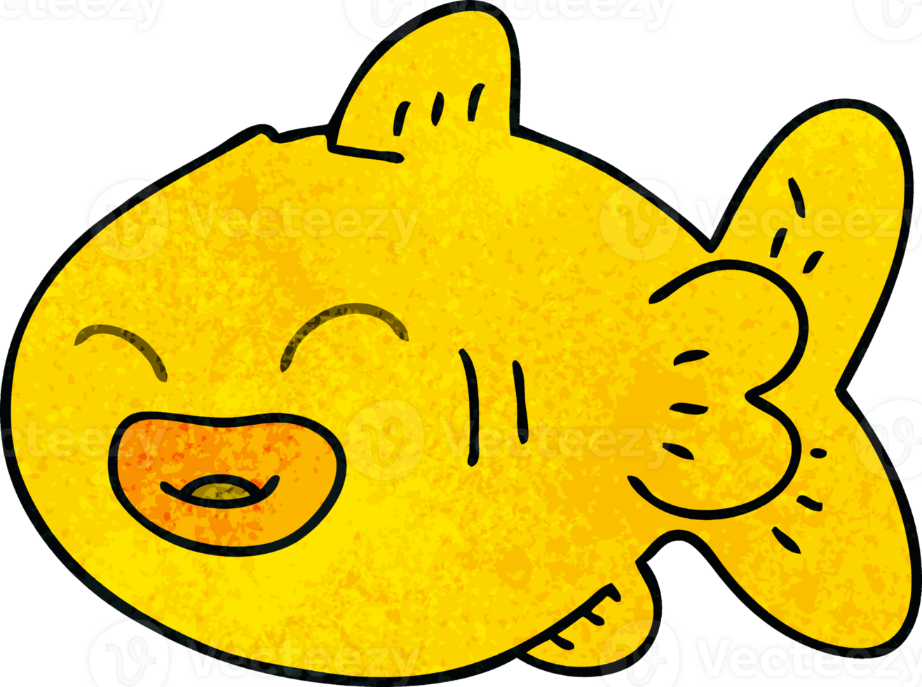 hand drawn quirky cartoon fish png
