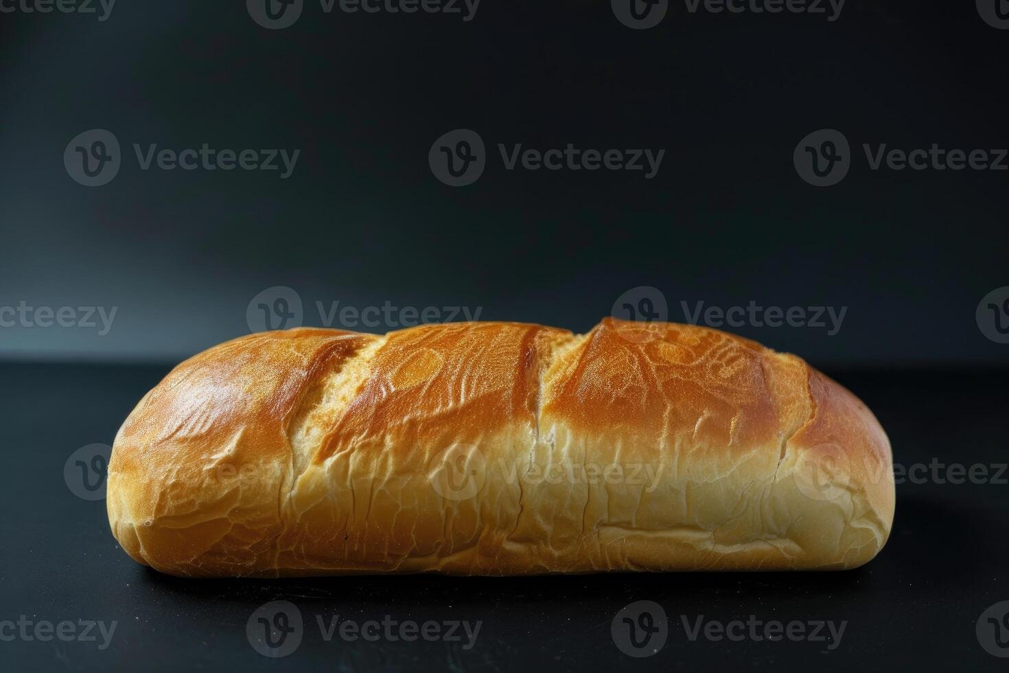 AI generated A Loaf of Bread on Black Background. generative ai photo
