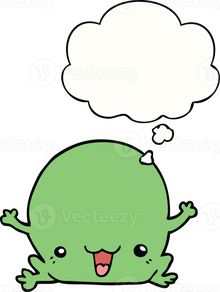 cartoon frog with thought bubble png