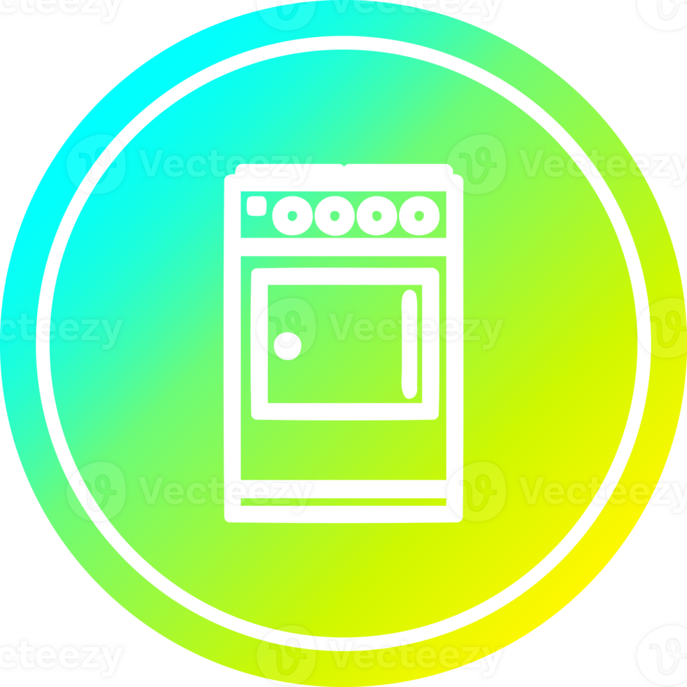 kitchen cooker circular icon with cool gradient finish png