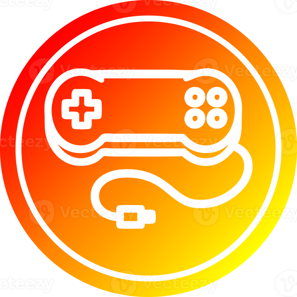 console game controller circular icon with warm gradient finish png