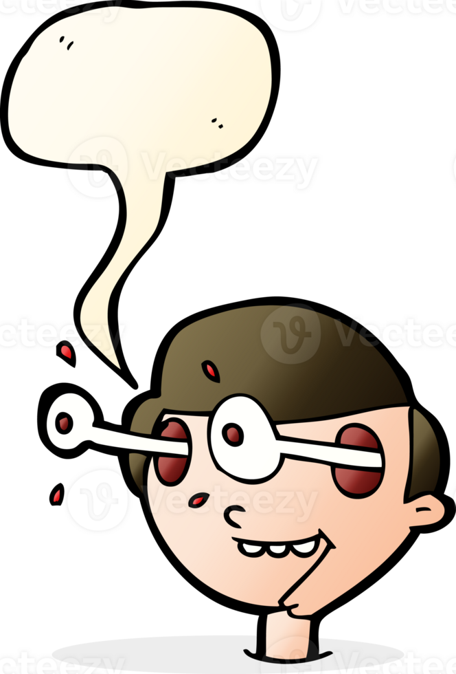 cartoon excited boy's face with speech bubble png