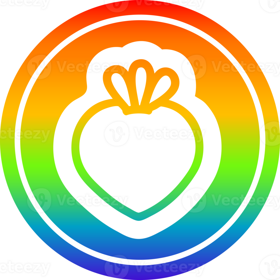 fresh fruit circular icon with rainbow gradient finish png