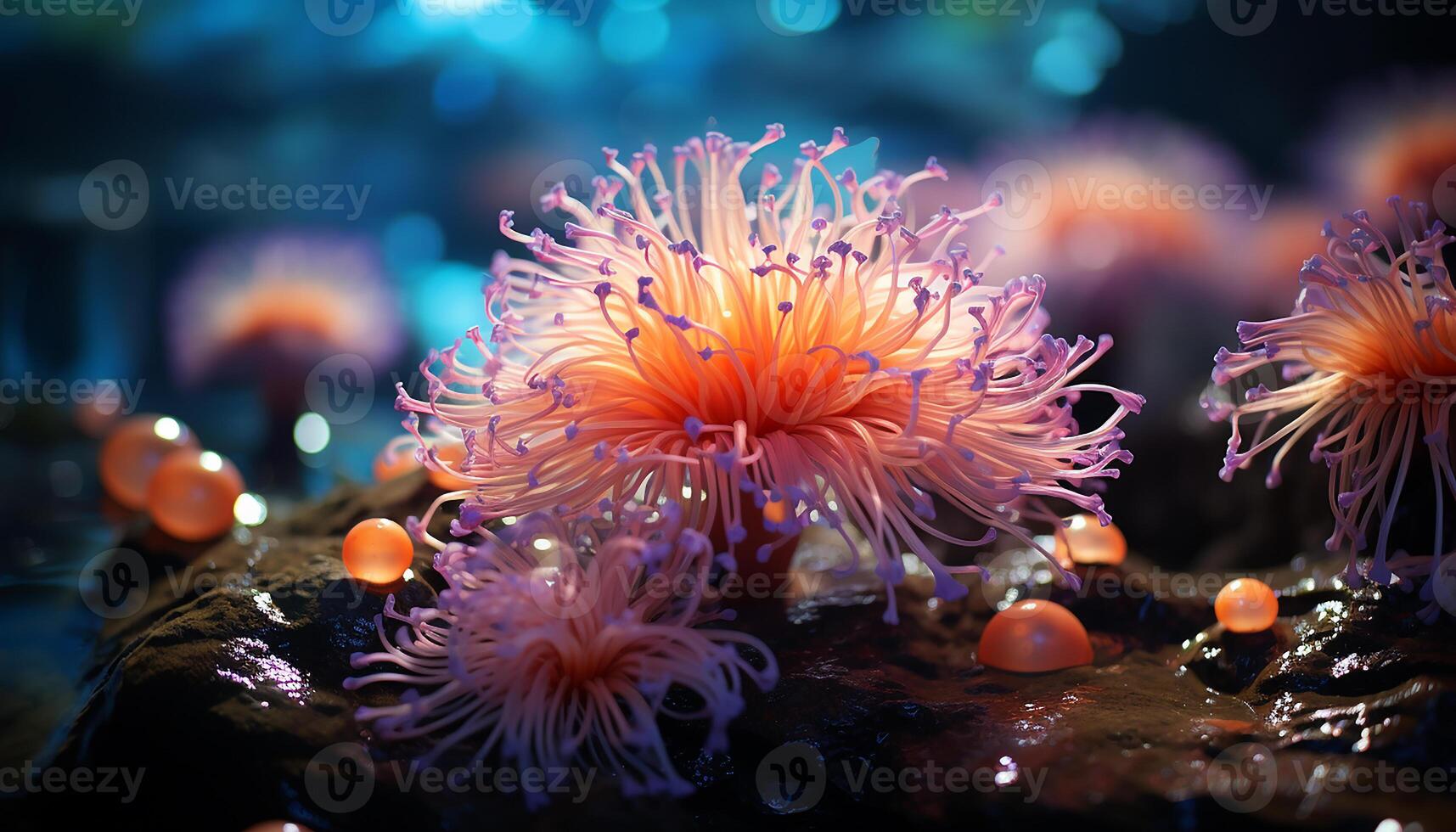 AI generated Vibrant underwater beauty fish, coral, and colorful sea life generated by AI photo