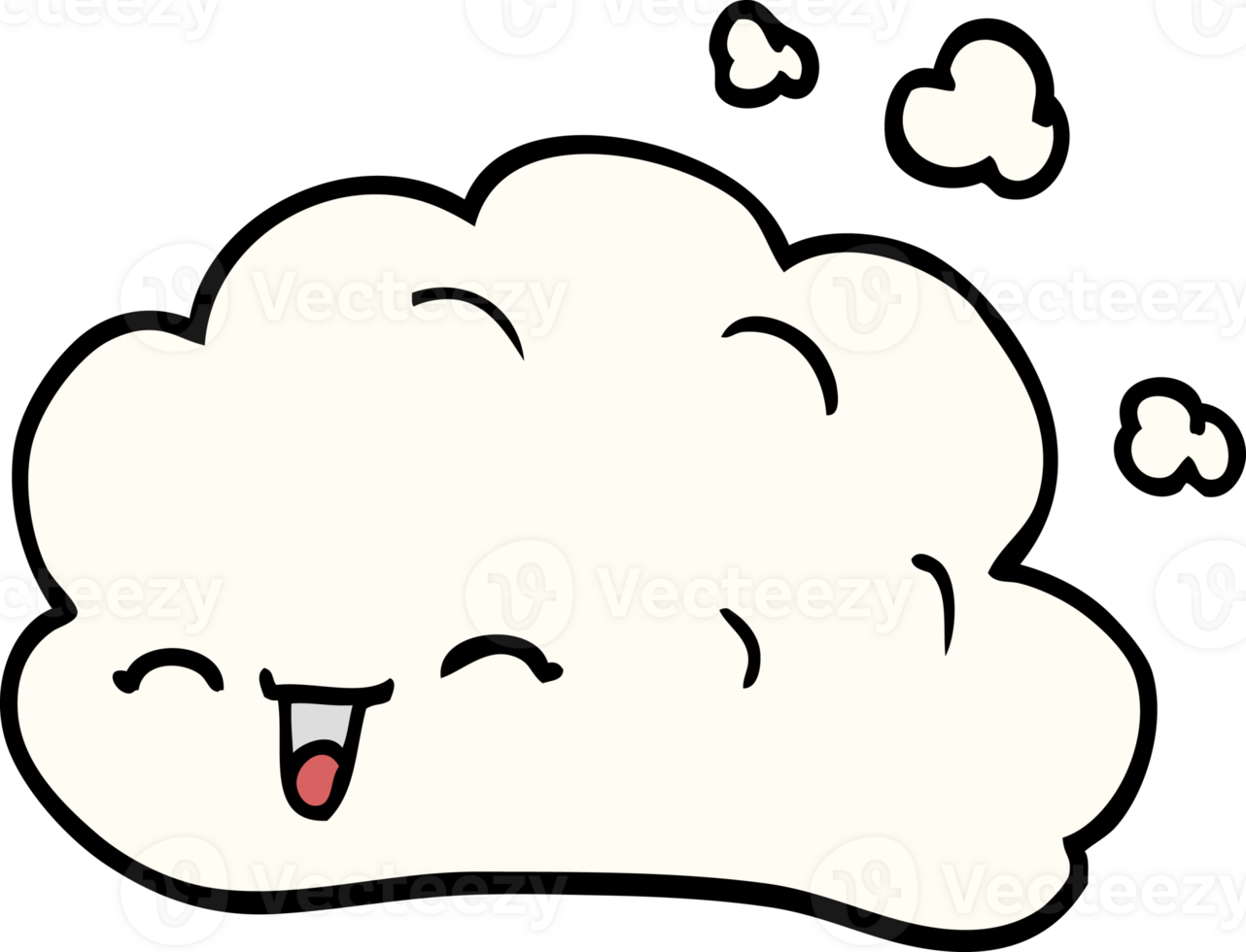 cartoon doodle happy cloud png