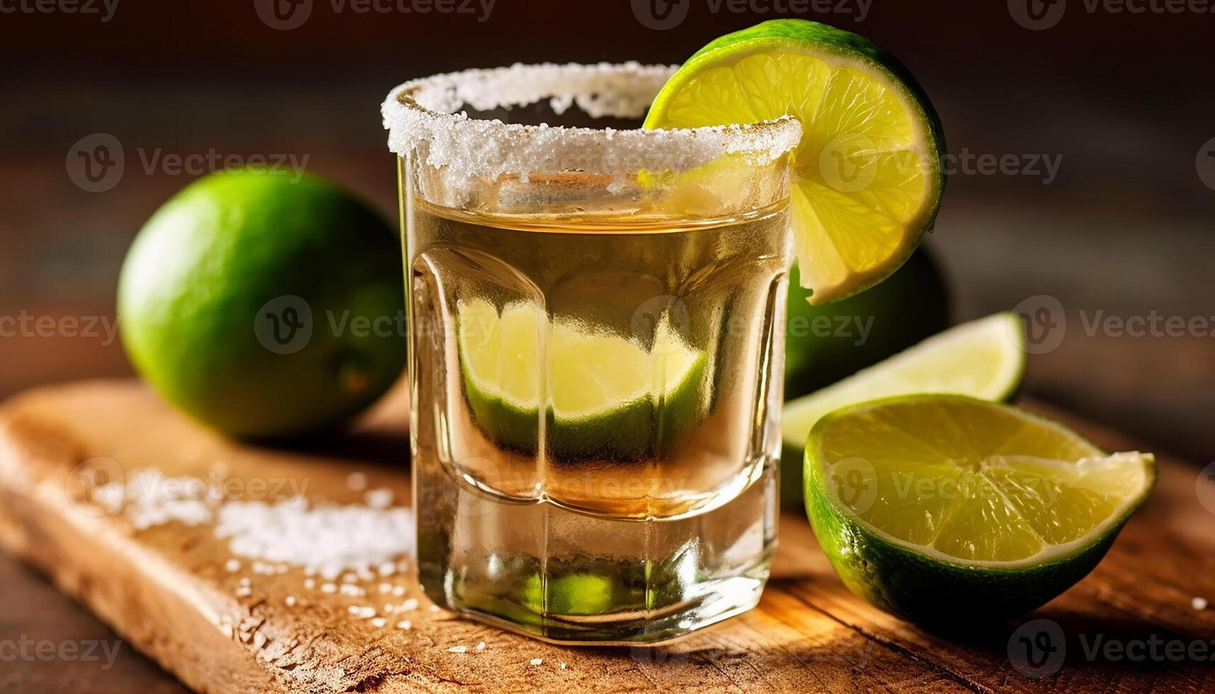 AI generated Refreshing lime cocktail with fresh fruit and citrus slice garnish generated by AI photo