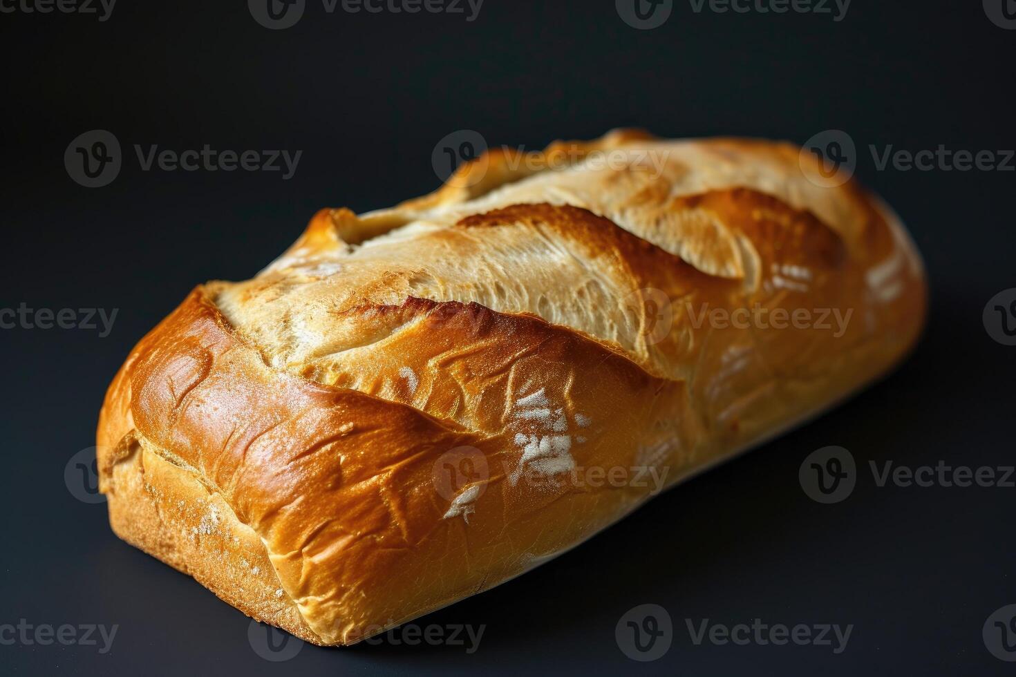 AI generated A Loaf of Bread on Black Background. generative ai photo