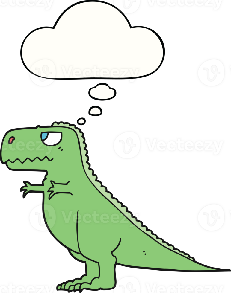 cartoon dinosaur with thought bubble png
