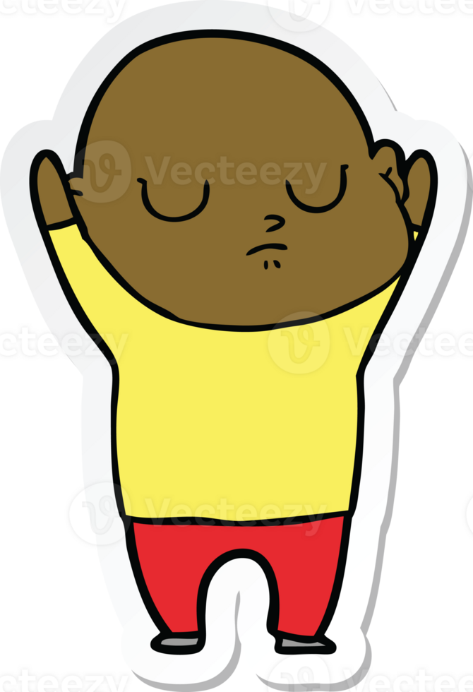 sticker of a cartoon bald man png