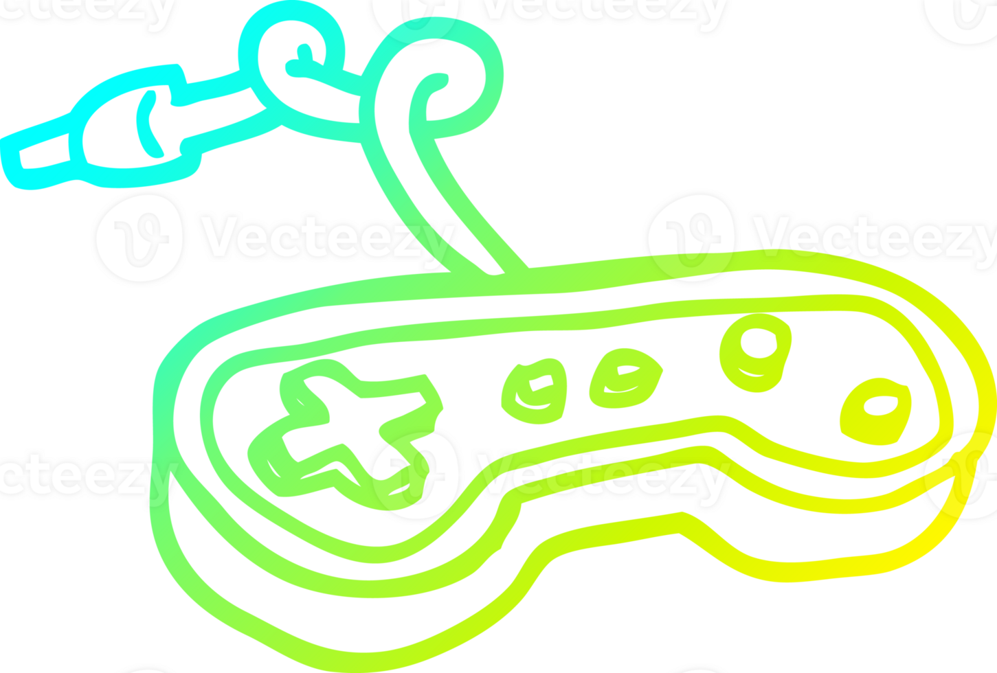 cold gradient line drawing of a cartoon games controller png