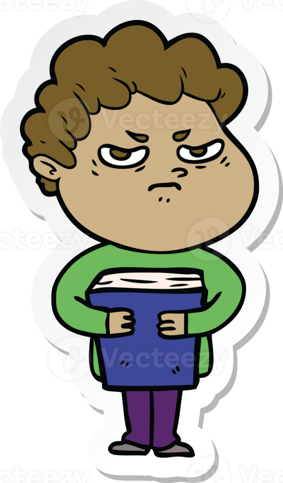 sticker of a cartoon angry man png