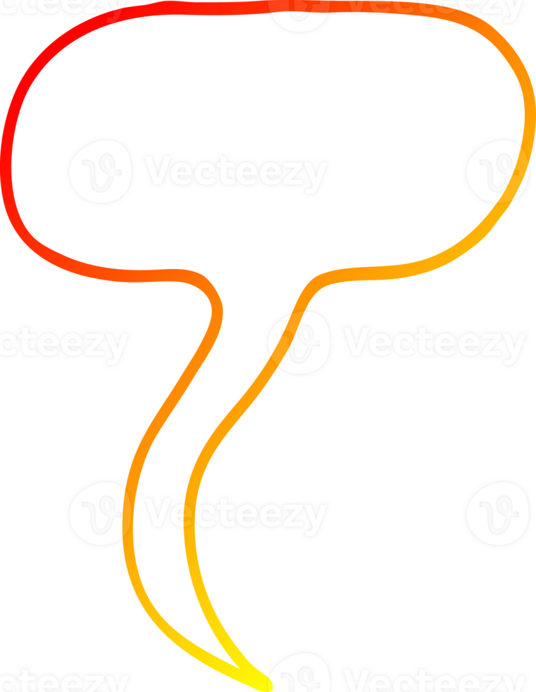 warm gradient line drawing of a cartoon speech bubble png